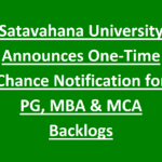 Satavahana University Announces One-Time Chance Notification for PG, MBA & MCA Backlogs
