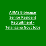 AIIMS Bibinagar Senior Resident Recruitment 2026-21 Telangana Govt Jobs