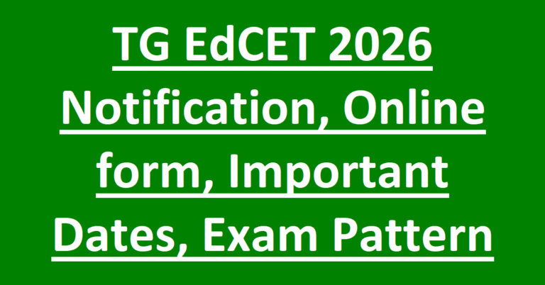 TG EdCET 2026 Notification, Online form, Important Dates, Exam Pattern