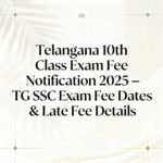 Telangana 10th Class Exam Fee Last Date 2025-2026