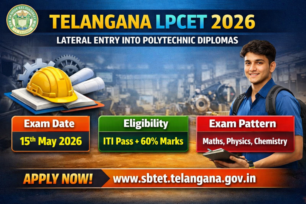 Telangana LPCET 2026 Notification – Apply for Lateral Entry into Polytechnic Diploma Courses