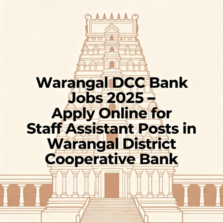 Warangal DCC Bank Jobs 2025 – Apply Online for Staff Assistant Posts in Warangal District Cooperative Bank