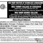 Holy Mary Group Hyderabad Recruitment 2026 – Principal, Professor, Lecturer & Non Teaching Staff Jobs