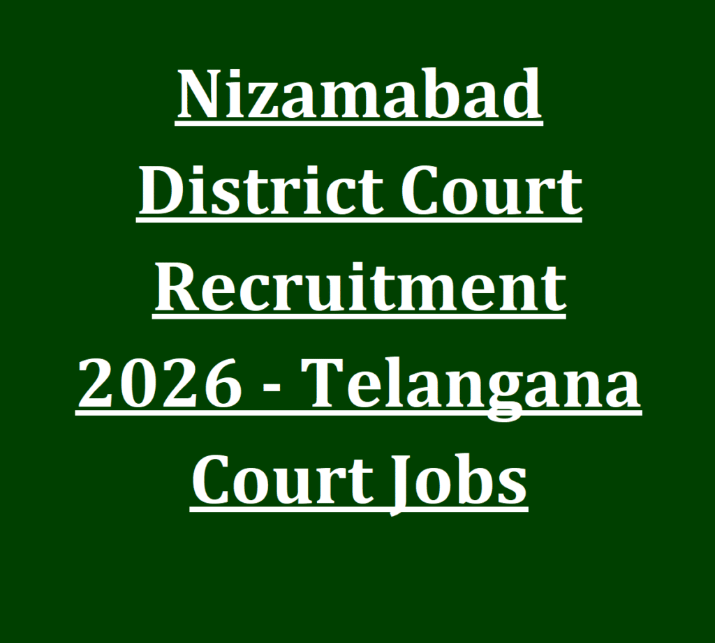 Nizamabad District Court Recruitment 2026 | Telangana Court Jobs