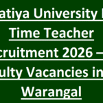 Kakatiya University Part Time Teacher Recruitment 2026 – 99 Faculty Vacancies in KU Warangal