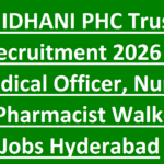 MIDHANI PHC Trust Recruitment 2026 Medical Officer, Nurse & Pharmacist Walk-in Jobs Hyderabad