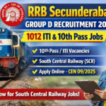 RRB Secunderabad Group D Notification 2026-Railway Recruitment 1012 ITI, 10th Pass Jobs in SCR