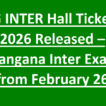 TG INTER Hall Tickets 2026 Released – Telangana Inter Exams from February 26