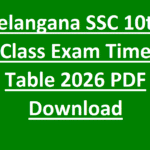 Telangana SSC 10th Class Exam Time Table 2026 PDF Download
