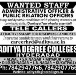 Aditya Degree Colleges Hyderabad Recruitment 2026 – Administrative Officer, PRO & Tele Caller Jobs