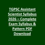 TGPSC Assistant Scientist Syllabus 2026 – Complete Exam Syllabus & Pattern PDF Download