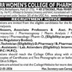 Hyderabad RBVRR Women’s College of Pharmacy Professor, Lab Technician & Lab Assistant Jobs 2026