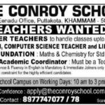 The Conroy School Khammam Recruitment 2026 Teacher Jobs, Librarian & Academic Coordinator Vacancies