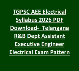 TGPSC AEE Electrical Syllabus 2026 PDF Download