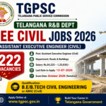 TGPSC Telangana R&B Dept AEE Civil Jobs 2026 Notification Out for 222 Assistant Executive Engineer Vacancies