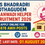 ICDS Bhadradri Kothagudem Anganwadi Helper Recruitment 2026 Apply Online for 878 AWH Posts ICDS Bhadradri Kothagudem Anganwadi Helper Recruitment 2026 Apply Online for 878 AWH Posts