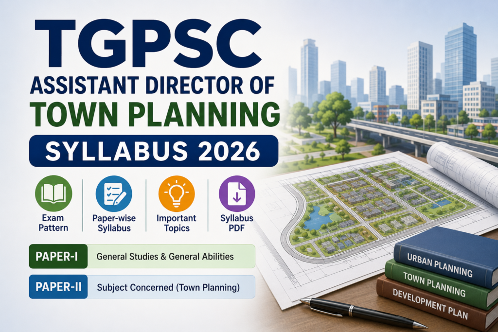 TGPSC Assistant Director of Town Planning Syllabus 2026 PDF, Exam Pattern