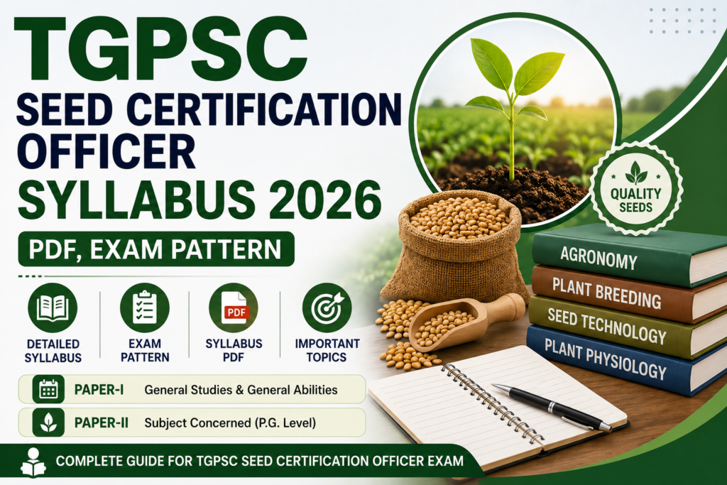 TGPSC Seed Certification Officer Syllabus 2026 PDF, Exam Pattern 1 TGPSC Seed Certification Officer Syllabus 2026 PDF, Exam Pattern